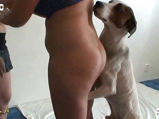 Licking Her Juices From His Large Cock. He Had A Good