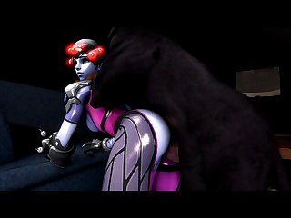 Widow Doggystyle, With A Dog (overwatch) [oc][dog Wolf]3D Bestiality