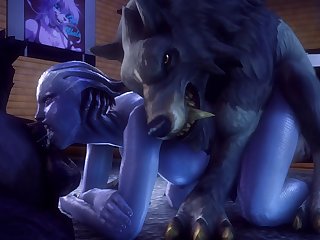 Liara Double Trouble (noname55)[dog Wolf]3D Bestiality
