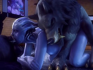 Liara Double Trouble (noname55)[dog Wolf]3D Bestiality