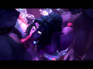 Spitroasting Tyrande (ambrosine92)[dog Wolf]3D Bestiality