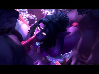 Spitroasting Tyrande (ambrosine92)[dog Wolf]3D Bestiality