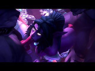 Spitroasting Tyrande (ambrosine92)[dog Wolf]3D Bestiality